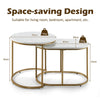 Set of 2 Round Nesting Coffee Table Accent Stacking Side Tables Space-saving