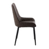 2x Modern Dining Chairs Faux Leather High Back Diamond Design Brown Chairs