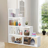 6-Cube Ladder Display Bookshelf L-Shaped Freestanding Storage Shelf Organiser