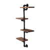 Industrial 4 Shelf Pipe Wall Shelves Floating Wood Storage Rack Unit Display UK