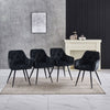 Modern Dining Chairs Velvet Padded Seat Metal Legs Kitchen Chair Home Office 1