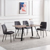 Set of 2 Velvet Dining Chairs Padded Seat Metal Legs Kitchen Home Office UK