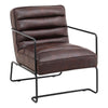 Mid Back Faux Leather Armchair Upholstered Accent Chair Leisure Sofa Living Room