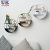 Wall Shelf Rack Storage Metal Iron Craft Round Industrial Style Home Decor Black