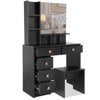 Dressing Table With Mirror Modern Makeup Desk Bedroom Vanity Table Set + Stool