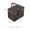 Rustic Wicker Woven Food Hamper 2/4 Person Cutlery Picnic Basket Set with Handle