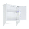 Bathroom White Wall Cabinet Vanity with Towel Rack Rail Storage Cupboard Shelves