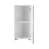 White Bathroom Mirror Cabinet Wall Mounted Storage LED Unit Corner Wooden Shelf