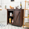Rustic Sideboard Organizer Freestanding Buffet Storage Cabinet Sliding Barn Door