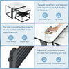 Square Nesting Coffee Table Metal Stacking Side Tables Set Marble-Look White