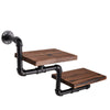 Industrial Pipe Shelf 2-Tier Wall Floating Shelf Wooden Storage Display Shelving