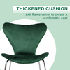 Dining Chairs Set of 4 Velvet Green Padded Seat Chrome Legs Kitchen Home Office