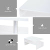 2 Tier Coffee Table End/Side Table Modern Design w/Open Shelf Living Room White