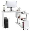 L-shaped Computer Desk Corner PC Laptop Table Home Office Workstation w/ Shelves