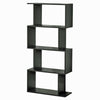Wooden S-Shaped Bookcase Living Room Modern Display Shelves Storage Unit Divider