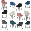 Pair Dining Chairs Bar Stools Dining Room Kitchen Tufted Seat Metal Legs