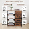 Fabric Chest of Drawers 4-Drawer Dresser Industrial Storage Cabinet with Shelves