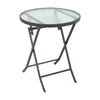 Indoor Outdoor Portable Garden Patio Bistro Dining Table Folding Glass Top Table