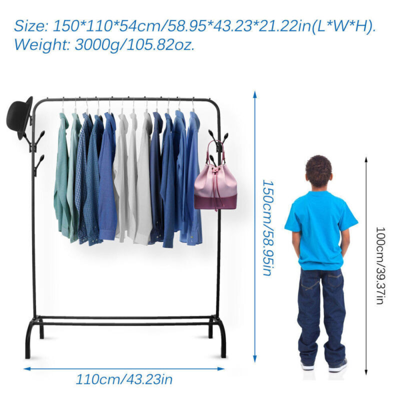 Heavy Duty Clothes Rail Rack Garment Hanging Display Stand Shoes Storage Shelves
