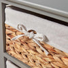 Grey Wooden Storage Unit 4 Drawer Chest Water Hyacinth Basket Hallway Organiser