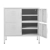 Modern 4 Doors 4 Shelves Metal Filing Cabinet Office Document Storage Cupboard