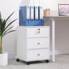 White Mobile 3 Drawers Filing Pedestal Cabinets File Chest Storage Wooden Office