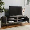 TV Unit Cabinet Stand Light Grey Modern w/ Storage Cupboard & Shelves |