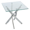 Sofa Side Table Glass Top Coffee End Tables With Cross 4 Legs Living Room Office