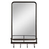 Wall-mounted Bathroom Mirror Rectangle Bedroom Vanity Mirror w/ Shelf & 4 Hooks