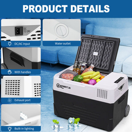 48L Car Refrigerator Portable Mini Fridge Electric Cooler Camping Food Freezer