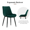 Set of 2 Dining Chairs Velvet Padded Seat Metal Leg Kitchen Chairs Multicolor