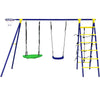 5-In-1 Outdoor Kids Swing Set Children Climbing Ladder Games W/ Basketball Hoop