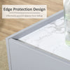 Two-Tone Coffee Table Marble Effect w/ Storage Wood Legs Home Furniture