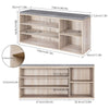 Shoe Storage Bench 3 Tiers Wooden Shoe Organizer with Adjustable Shelf & Cushion