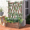 Trough Garden Wooden Planter Box Flower Grow Pot with Trellis Lattice Raised Bed