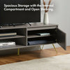 TV Unit Cabinet Stand Light Grey Modern w/ Storage Cupboard & Shelves |