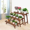 3 Tier Step Design Wood Plant Stand Corner Ladder Flower Pot Shelf Plant Bench
