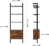 4 Tier Ladder Shelf Bookshelf Rack with 2 Drawers Cupboard Storage Display Unit