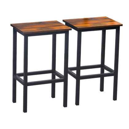 Set of 2 Bar Stools Kitchen Breakfast Counter Chair with Footrest for Bar Bistro