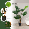 120cm Artificial Fan Palm Tree Fake Tropical Palm Tree W/ Cement Pot Artificial