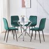 Modern 5Pcs Round Dining Table and Chairs Set 4 for Dining Room Space Saving