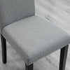 Set of 2 Dining Room Gray Dining Chairs High Back Fabric Upholstered with Rivets
