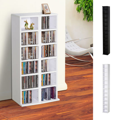 2 PCs 204 CDs Shelves Media Tower Rack Cube Bookcase Unit Storage Organizer Home