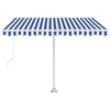 Freestanding Manual Retractable Awning 300x250 Blue/White W6W8