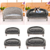 Rattan Wicker Elevated Blanket Bed Dog Cat Pet Sofa Bed With/No Cushion Cover UK