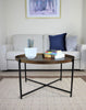 Cassia Round Metal Foldable Tray Top Coffee Table,Antique Brass/Black-CFT51BS/BK