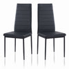 2x Black Faux Leather Padded Seat Dining Chairs Dining Room Kitchen Living Room