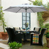 80 LED Garden Parasol 2.7M Sun Umbrella Solar Powered Chain Light Tilt Crank