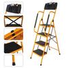 4 Step Ladder With Safety Handrail Foldable Safety Non Slip Matt Safe Heavy Duty