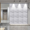Matt White 3D Tile Wave Style Ceiling Panel Wall Panels Cladding Board Wallpaper
